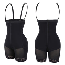 Load image into Gallery viewer, Black Detachable Straps Full Body Shaper Zipper Body Shapewear