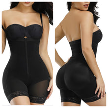 Load image into Gallery viewer, Black Detachable Straps Full Body Shaper Zipper Body Shapewear
