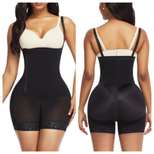 Load image into Gallery viewer, Black Detachable Straps Side Zip Full Body Shaper Ultra Light