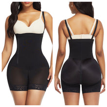 Load image into Gallery viewer, Black Detachable Straps Side Zip Full Body Shaper Ultra Light
